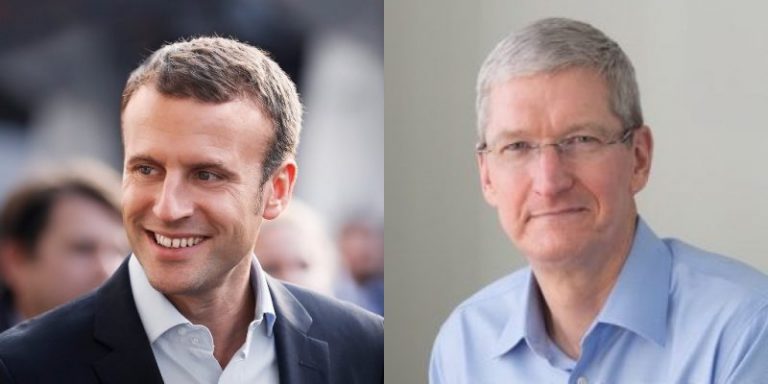 Apple : Tim Cook reçu par Macron pour un «dialogue constructif» sur la taxation des GAFA