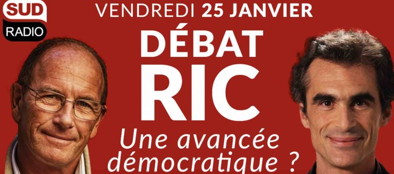 SUD RADIO : débat sur le RIC entre Raphaël Enthoven et Etienne Chouard ce vendredi de 19h00 à 20h00