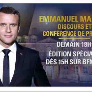 BFMTV : édition spéciale discours et conférence de presse d’Emmanuel Macron