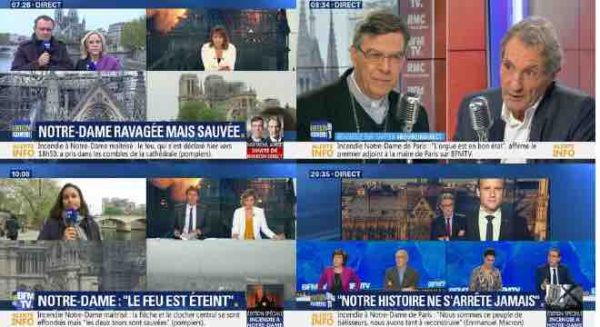 Edition spéciale incendie Notre-Dame : BFMTV 5ème chaîne de France mardi