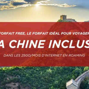 Free : le Forfait mobile inclut désormais la data en roaming depuis la Chine