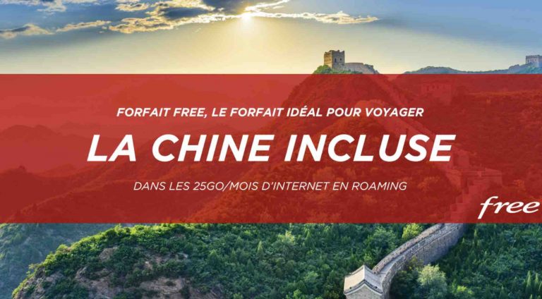 Free : le Forfait mobile inclut désormais la data en roaming depuis la Chine