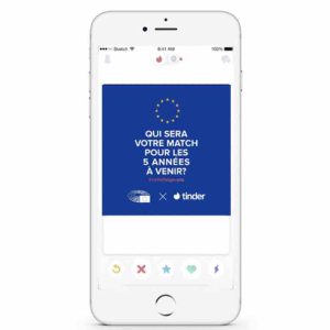Tinder s’associe au Parlement européen pour inciter les jeunes à voter ce dimanche