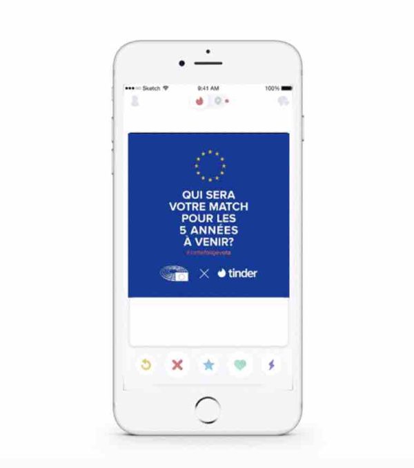 Tinder s’associe au Parlement européen pour inciter les jeunes à voter ce dimanche