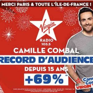 Virgin Radio/ audiences IDF : Camille Combal, record d’audience depuis 15 ans