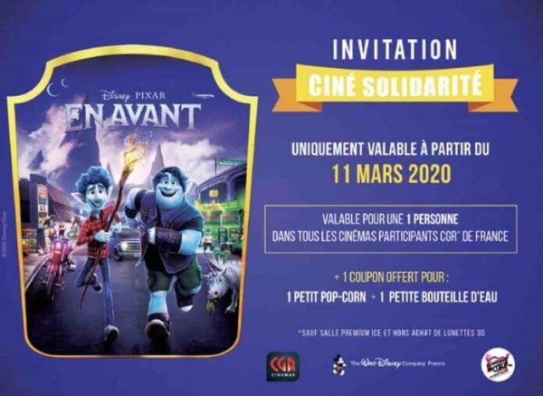 L’opération Ciné Solidarité au profit des Restos du Cœurs reconduite par Disney France et le groupe CGR en 2020