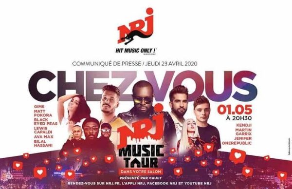 «NRJ Music Tour dans votre salon» présenté par Cauet vendredi 1er mai à 20h30