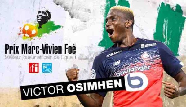 Prix Marc-Vivien Foé RFI - FRANCE 24 du meilleur joueur africain de Ligue 1: Victor Osimhen, lauréat 2020