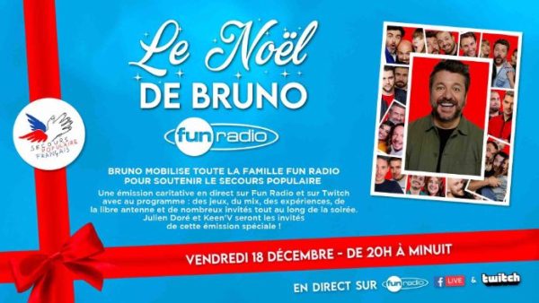 Fun Radio soutient le secours populaire avec «Le Noël de Bruno» ce vendredi 18 décembre de 20h à minuit