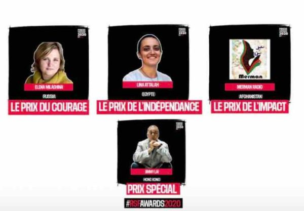 Prix RSF 2020 : trois lauréats récompensés, et un prix spécial remis