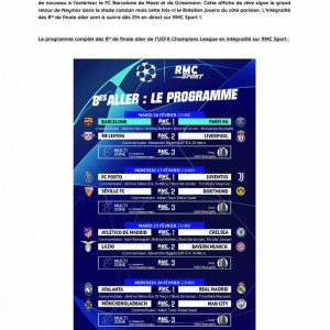 RMC Sport : les phases finales de l’UEFA Champions League et Europa League dès le 16 février