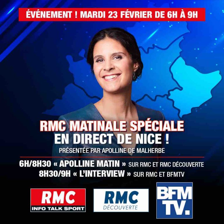RMC : matinale spéciale en direct de Nice ce mardi 23 février
