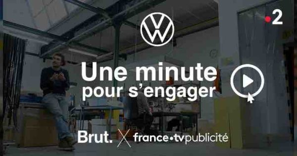 France 2 : Volkswagen partenaire du nouveau programme court produit par Brut., «Une minute pour s’engager»