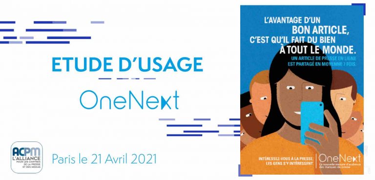 L’ACPM lance une étude sur les usages de OneNext
