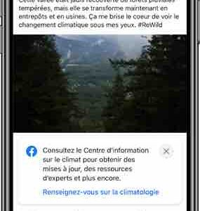 Facebook lance la labellisation de publications sur le changement climatique dans son fil d’actualité