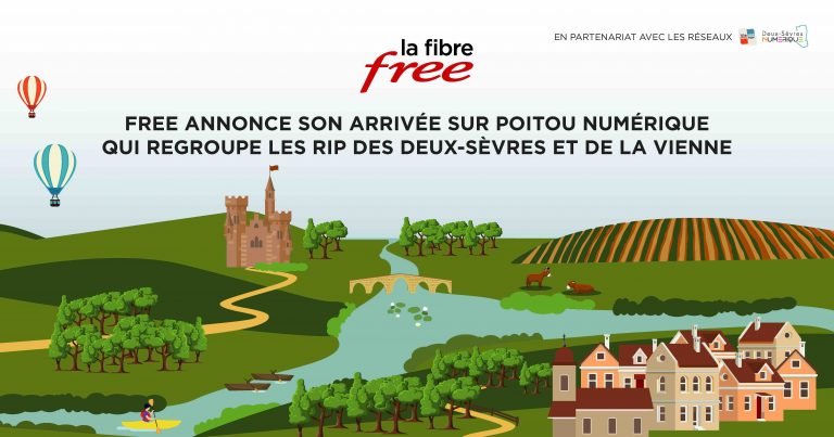 Fibre : Free annonce son arrivée sur Poitou Numérique qui regroupe les RIP des Deux-Sèvres et de la Vienne