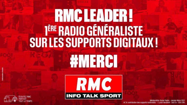 RMC, 1ère radio généraliste sur les supports digitaux