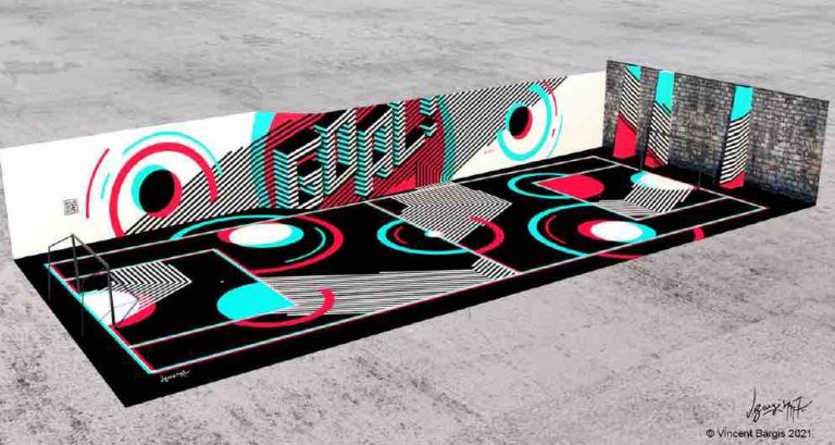 TikTok dessine pour les parisiennes et les parisiens un terrain de football haut en couleurs!