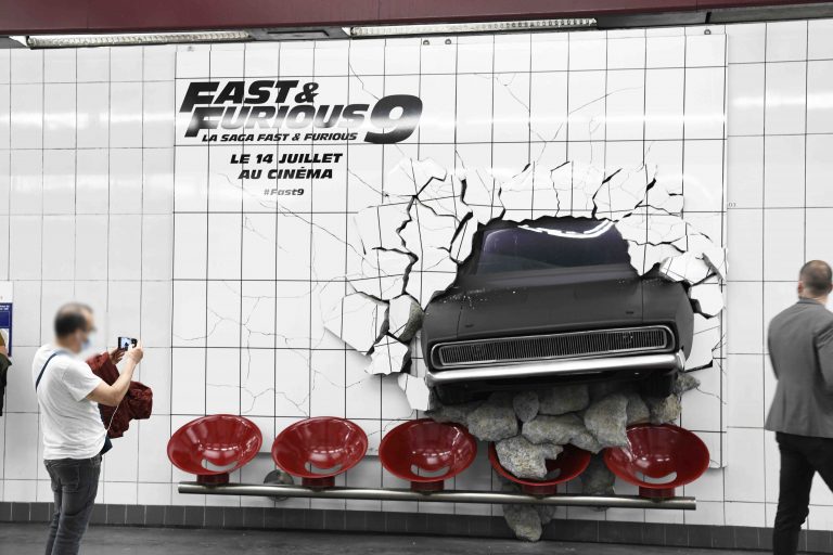 Universal investit la station de métro Opéra à Paris pour la sortie de «Fast & Furious 9» au cinéma le jeudi 14 juillet 2021