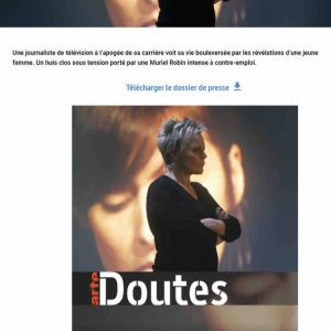ARTE : la fiction «Doutes» avec Muriel Robin le 5 novembre à 20h55