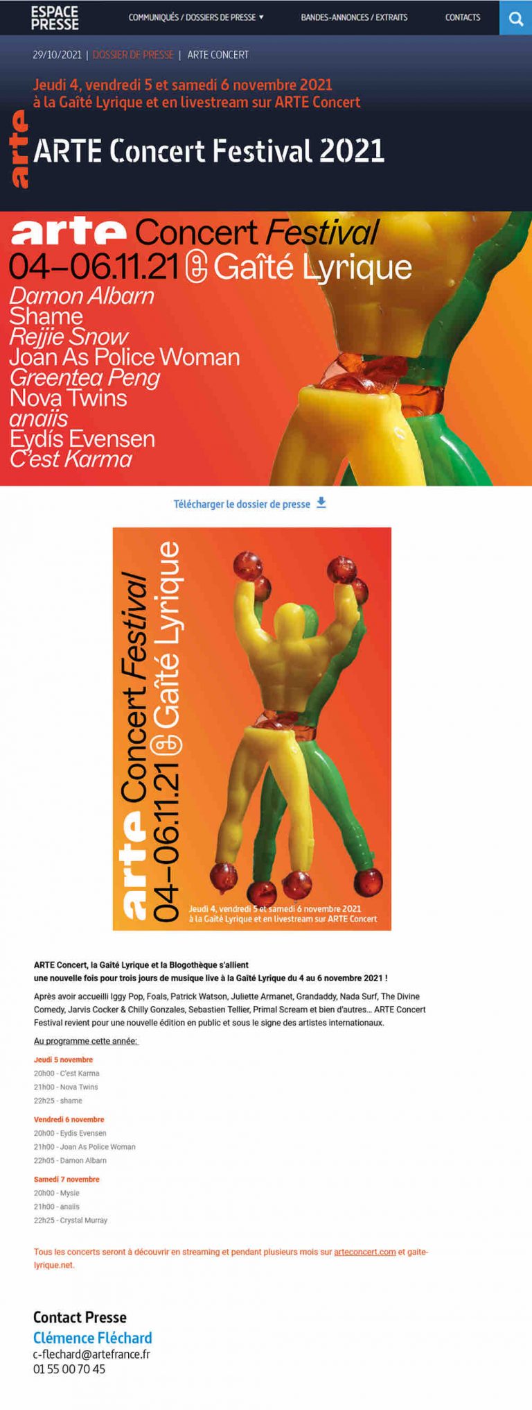 ARTE Concert Festival 2021 à la Gaîté Lyrique et sur arteconcert.com du 4 au 6 novembre