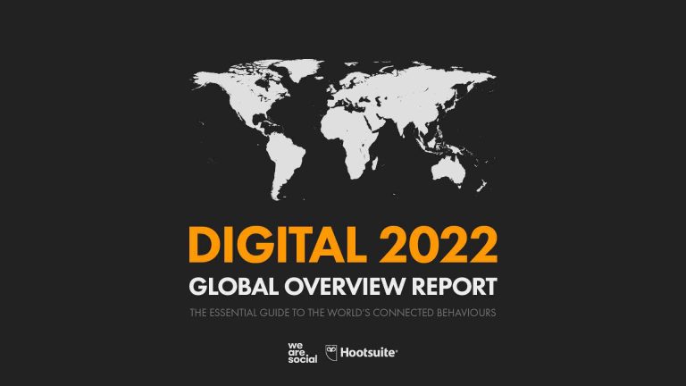 We Are Social/ Hootsuite/ Digital Report 2022 : 62,5% de la population mondiale est aujourd’hui en ligne