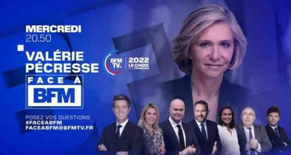 BFMTV : Valérie Pécresse dans «Face à BFM» mercredi 23 février