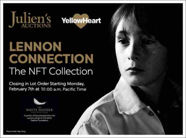 Une vente aux enchères par Julian Lennon de souvenirs des Beatles sous forme de NFT remporte plus de 158.000 dollars