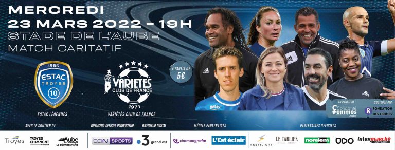 beIN SPORTS diffuseur officiel du match caritatif organisé par le Variétés Club de France face à l’ESTAC Légendes le 23 mars