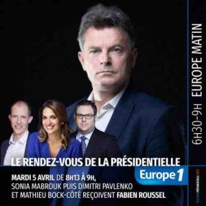 Europe 1 / «Le rendez-vous de la présidentielle»: Fabien Roussel invité d’«Europe Matin» mardi