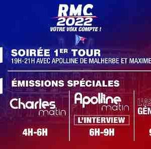 RMC : programmation spéciale résultats du 1er tour de l’élection présidentielle