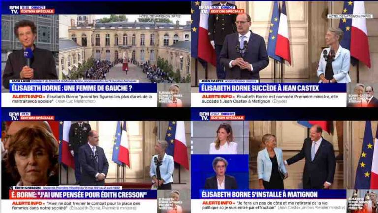BFMTV : succès d’audience lundi pour la passation de pouvoir à Matignon entre Jean Castex et Élisabeth Borne