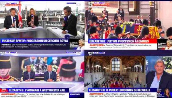BFMTV/ édition spéciale reine Elizabeth II : 3ème chaîne de France et leader TNT & Info