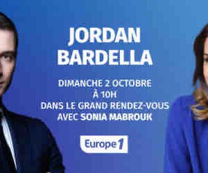 Europe 1 : Jordan Bardella invité du «Grand Rendez-Vous» le dimanche 2 octobre
