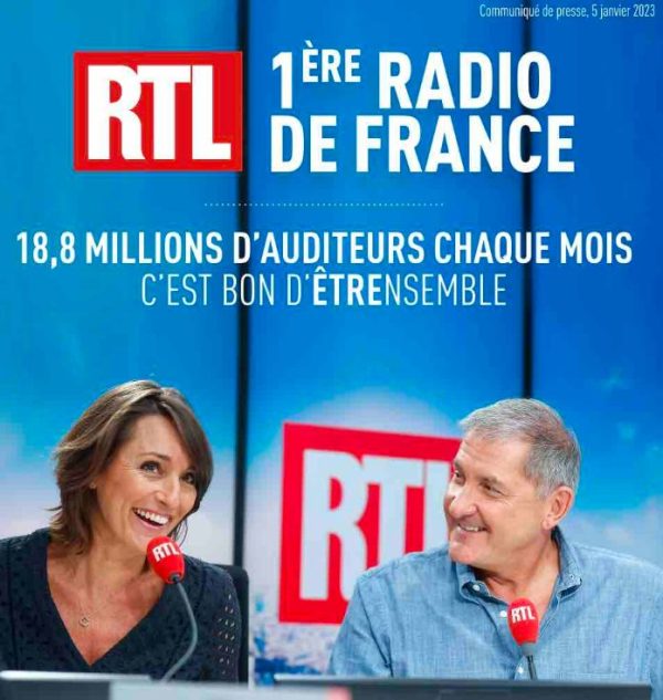 RTL, 1ère radio de France (Médiamétrie)