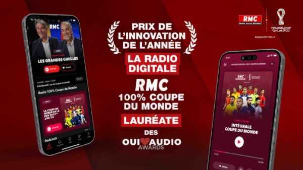 RMC : la Radio Digitale RMC 100% Coupe du Monde lauréate des Oui<3 Audio Awards dans la catégorie «Innovation»
