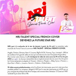 NRJ lance le concours NRJ TALENT - SPECIAL FRENCH COVER