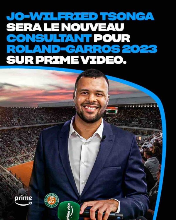 Prime Video annonce l’arrivée de Jo-Wilfried Tsonga au sein de son équipe de consultants pour Roland-Garros