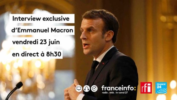 ITW d’Emmanuel Macron sur franceinfo (radio/TV), RFI et France 24, vendredi 23 juin