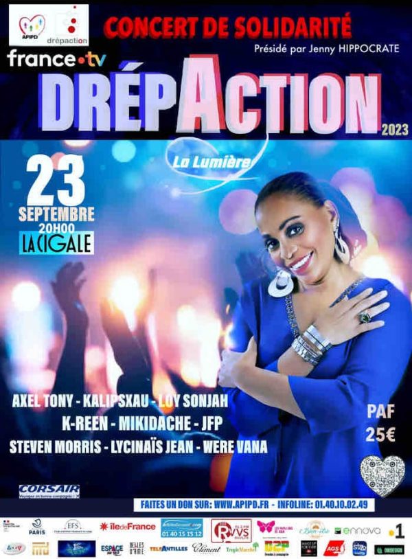 France Télévisions: le pôle Outre-mer se mobilise pour le Drépaction avec la retransmission du Concert de solidarité, samedi 23 septembre à la Cigale