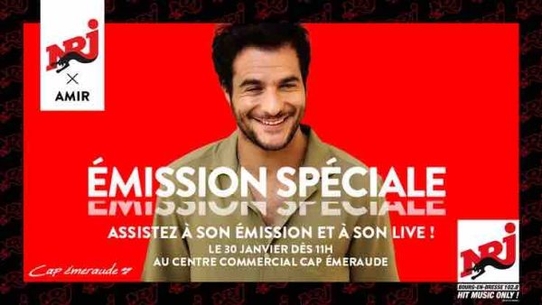 NRJ : émission spéciale en direct avec Amir le 30 janvier à Bourg-en-Bresse