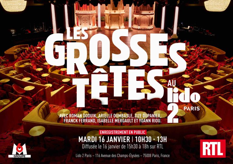 RTL : «Les Grosses Têtes» délocalisées au Lido 2 Paris le 16 janvier