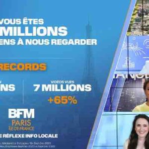 BFM Paris Île-de-France: progression d’audiences à l’antenne et sur le digital en septembre/décembre 2023