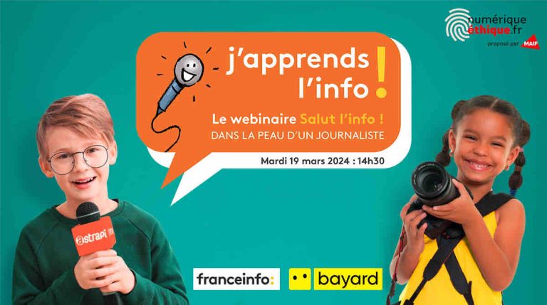 franceinfo et Bayard Jeunesse proposent le webinaire «Salut l’info! le direct» le mardi 19 mars à l’occasion de la Semaine de la Presse et des Médias dans l’École