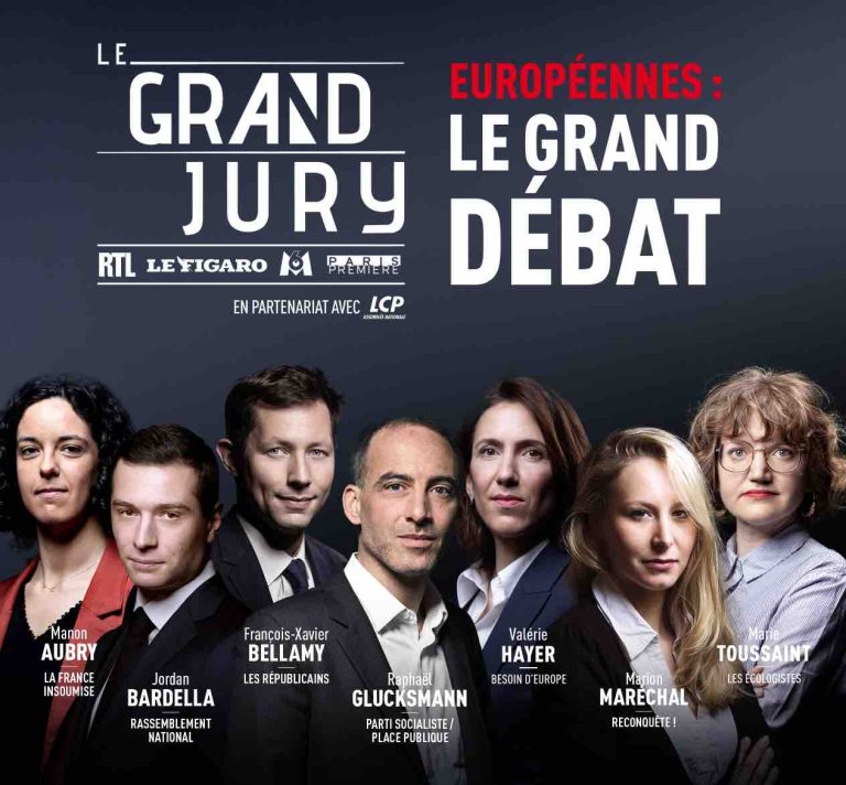 «Le Grand Jury RTL-Le Figaro-M6» : «Le Grand Débat» le 5 mai avec 7 candidats têtes de liste aux élections européennes