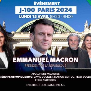 Macron s’invite sur BFMTV et lance symboliquement le compte à rebours des JO de Paris