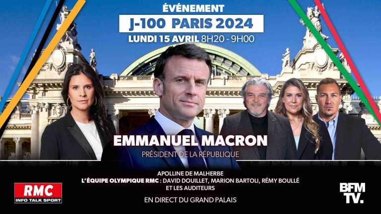 Macron s’invite sur BFMTV et lance symboliquement le compte à rebours des JO de Paris