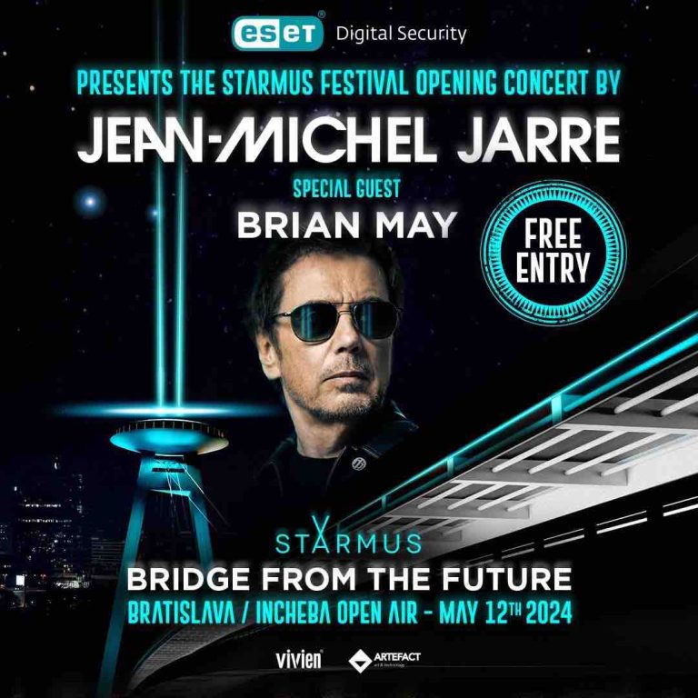 Brian May et Jean-Michel Jarre à Bratislava pour le concert d’inauguration du festival Starmus qui marie sciences et arts