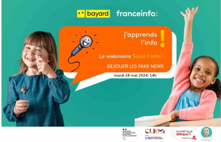 franceinfo et Bayard Jeunesse : 3ème webinaire «Salut l’info ! le direct» le 28 mai