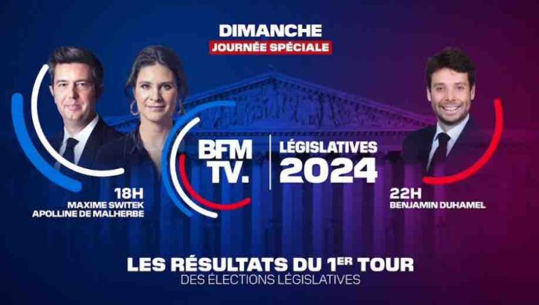 BFMTV : dispositif spécial 1er tour des élections législatives ce 30 juin 2024